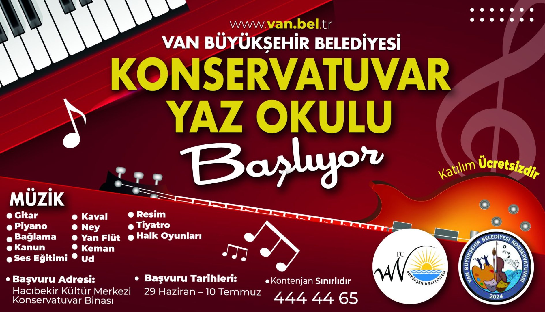 Van'da Ücretsiz Konservatuvar Yaz Okulu Başlıyor