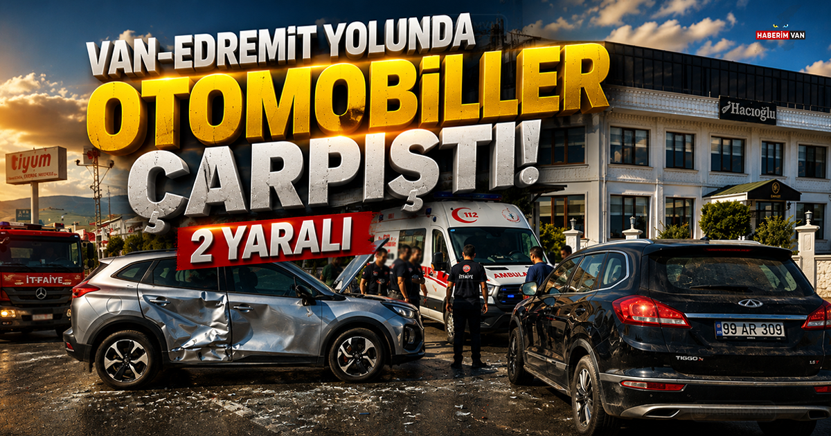 Van-Edremit yolunda İran plakalı otomobille kaza: 2 yaralı