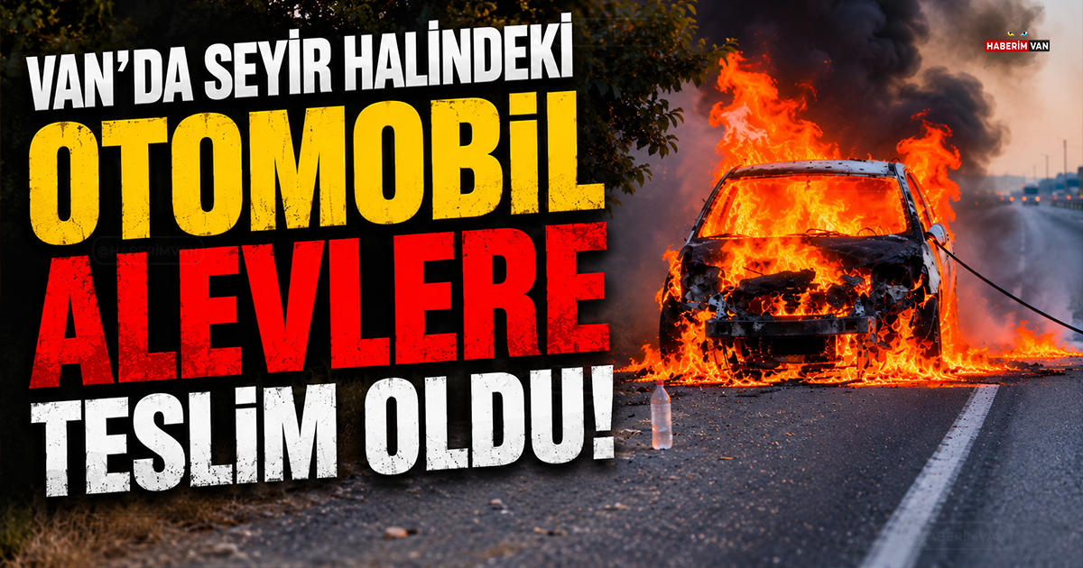 Van-Erciş karayolunda seyir halindeki otomobil alevlere teslim oldu
