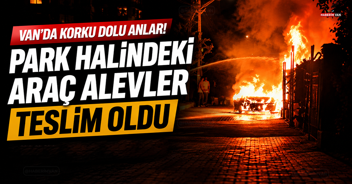 İpekyolu'nda park halindeki araç alevlere teslim oldu