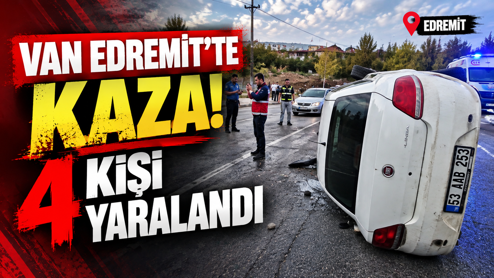 Van Edremit’te iki otomobil çarpıştı: 4 yaralı