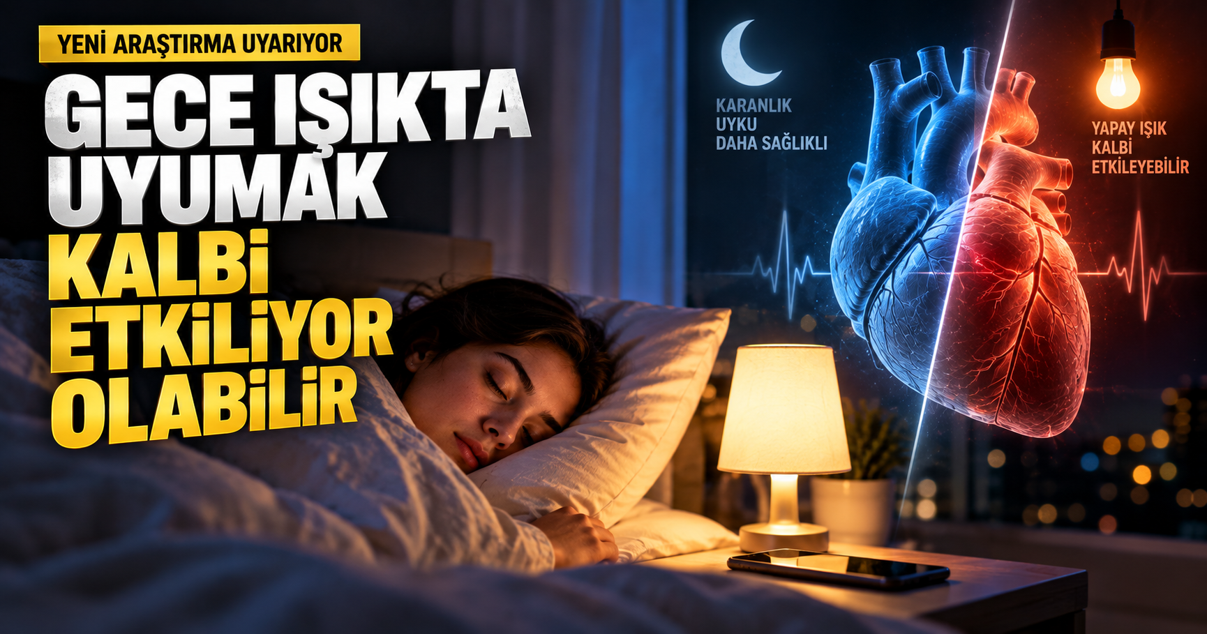 Gece ışıkta uyumak kalbi etkiliyor olabilir