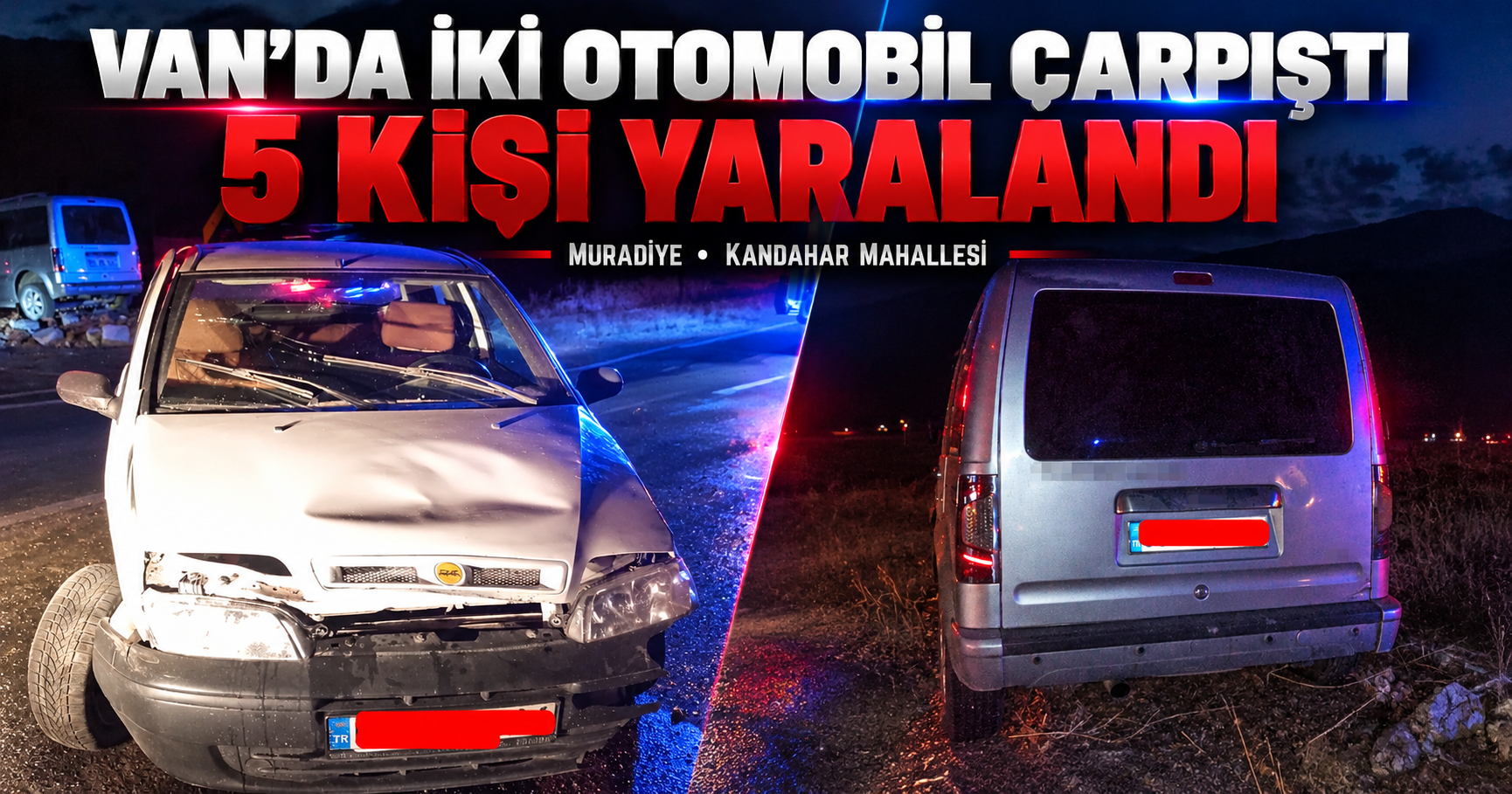 Van’da iki otomobil çarpıştı: 5 kişi yaralandı