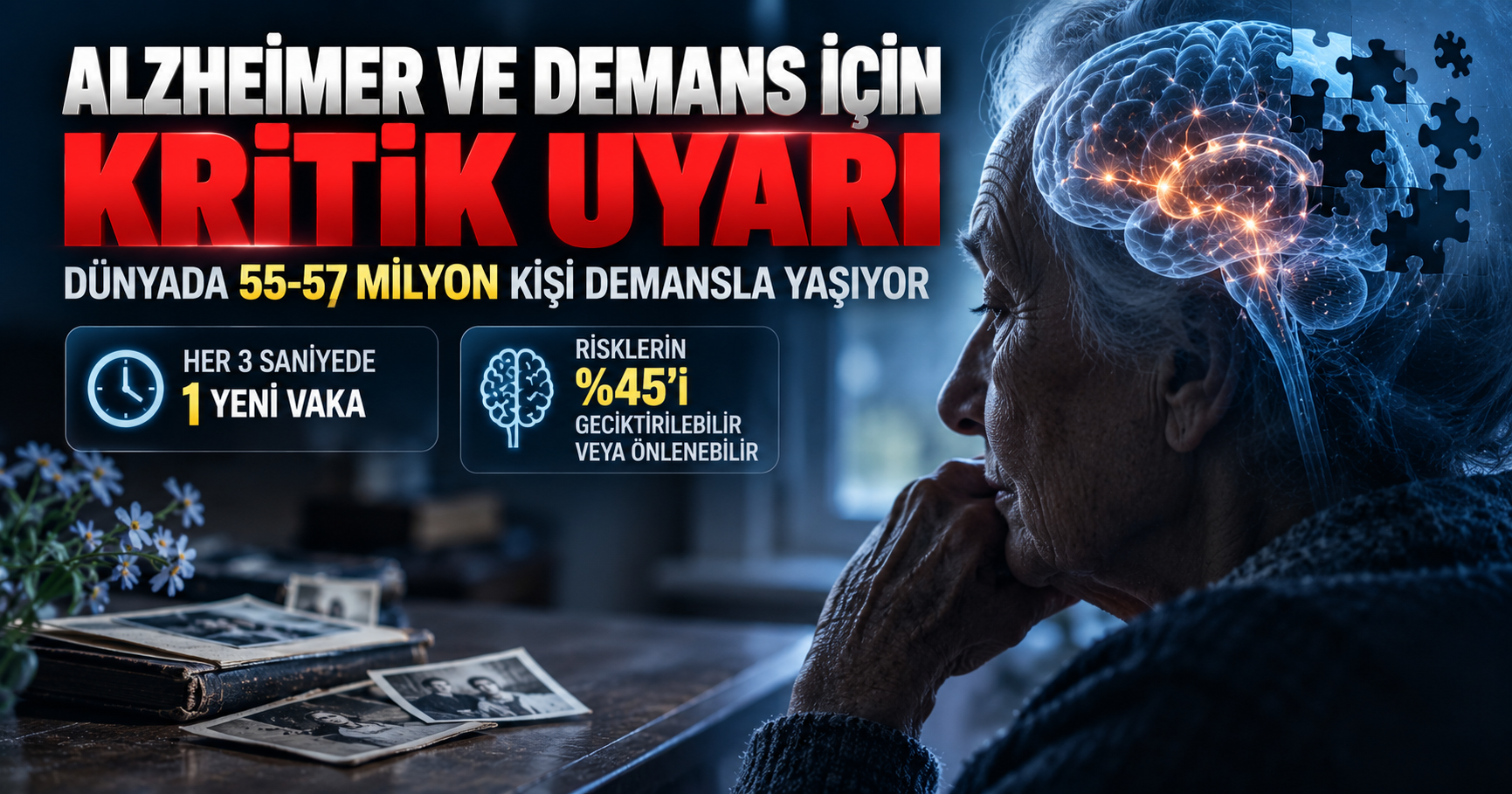 Dünya genelinde 57 milyon kişiyi etkiliyor: Demans için kritik uyarı