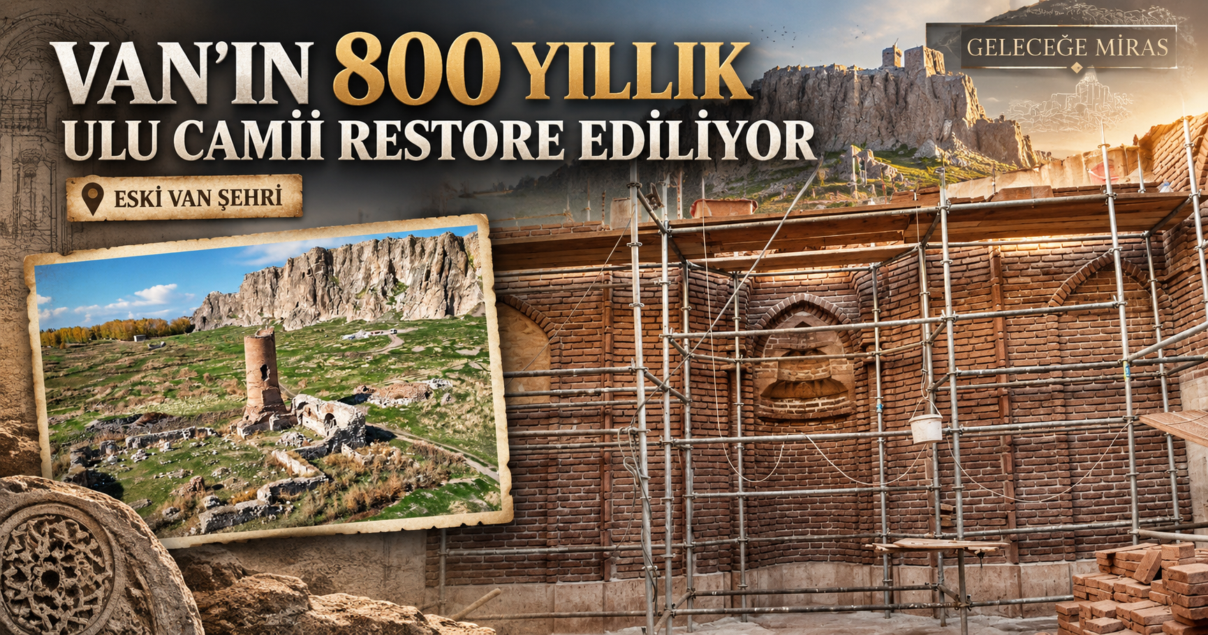 Van’ın 800 yıllık Ulu Camii’nde restorasyon sürüyor