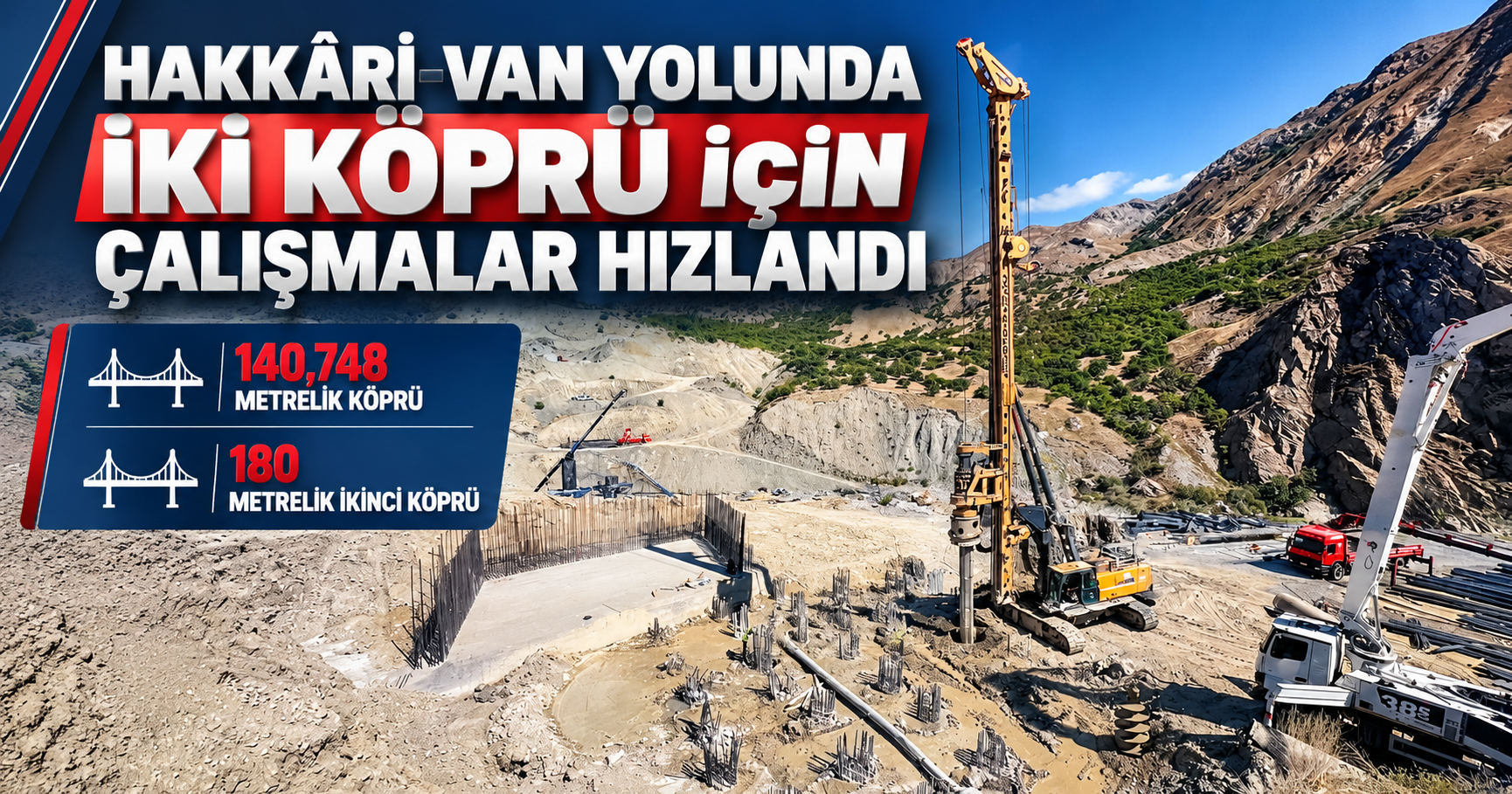 Hakkâri-Van yolunda iki köprü için çalışmalar hızlandı