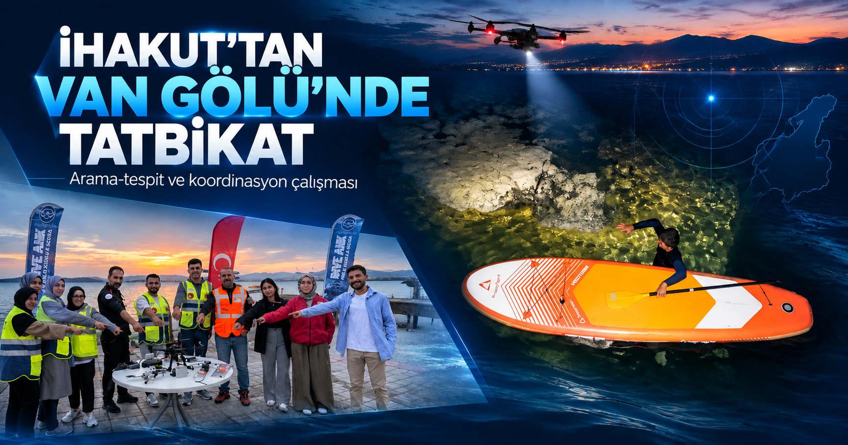 İHAKUT Van ekibinden Van Gölü’nde arama-kurtarma tatbikatı