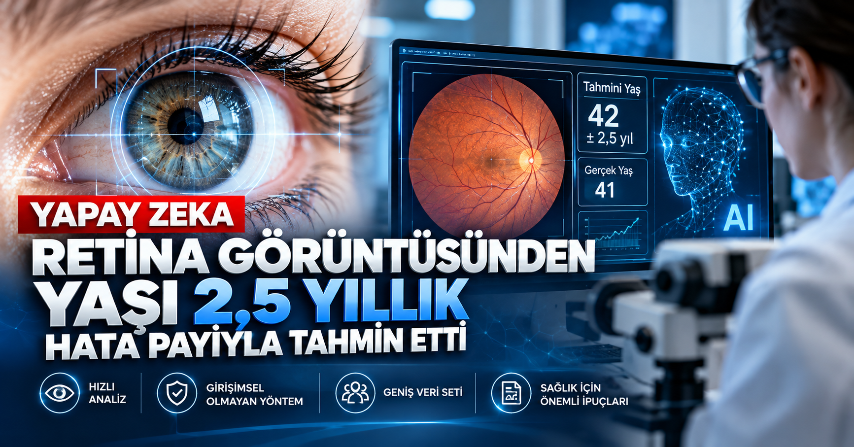 Yapay zeka retina görüntüsünden yaşı 2,5 yıllık hata payıyla tahmin etti