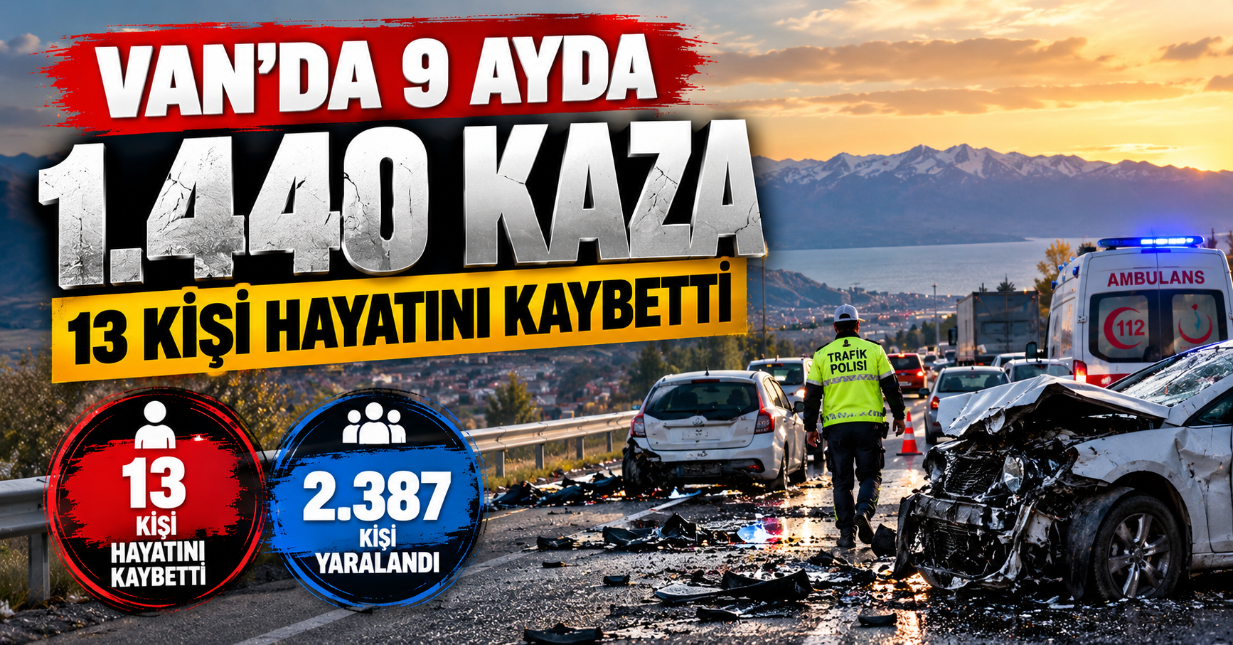 Van'da 9 ayda 1.440 kaza: 13 kişi hayatını kaybetti