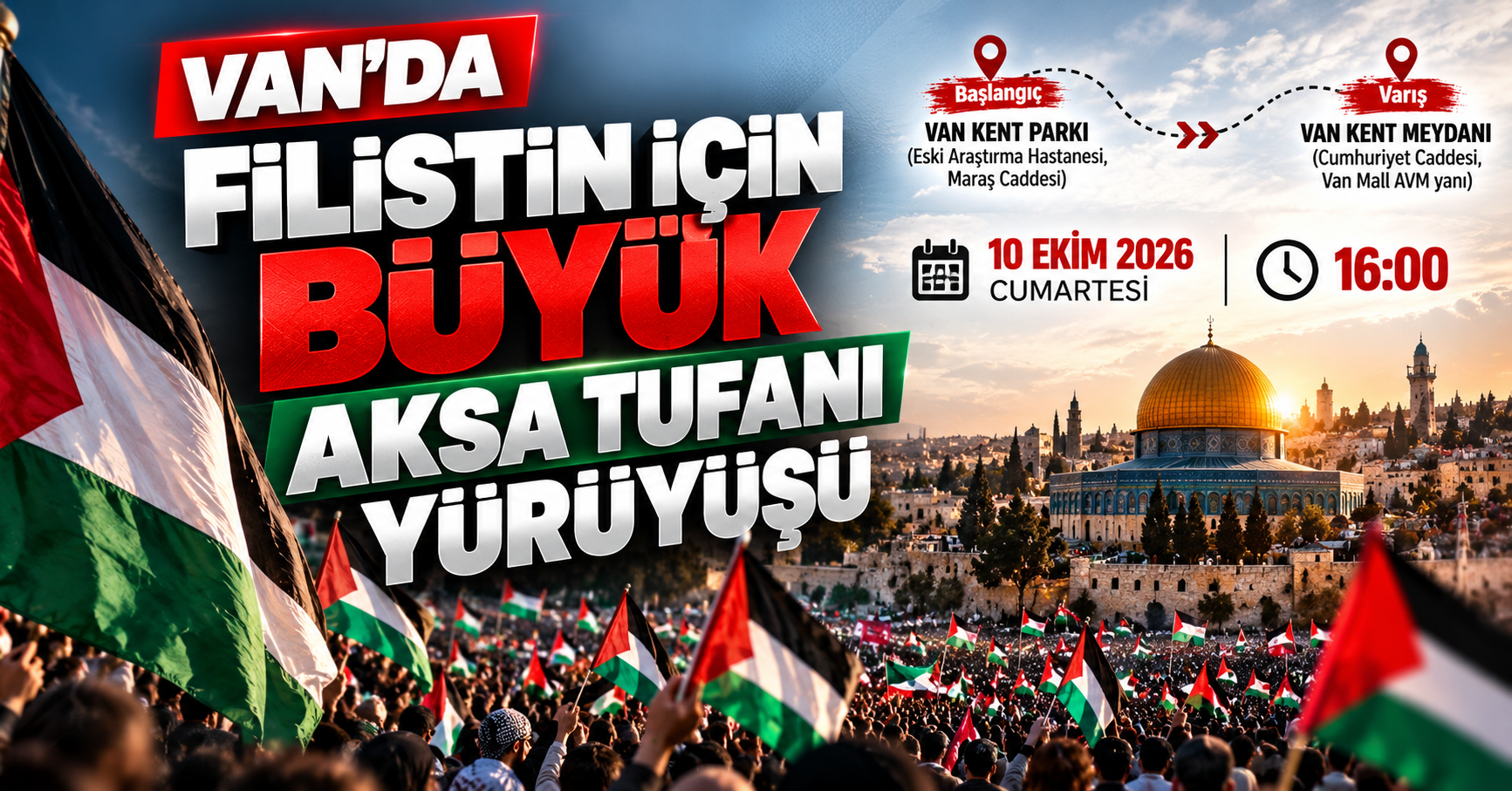 Van’da büyük Filistin yürüyüşü için geri sayım! İşte güzergâhı ve saati