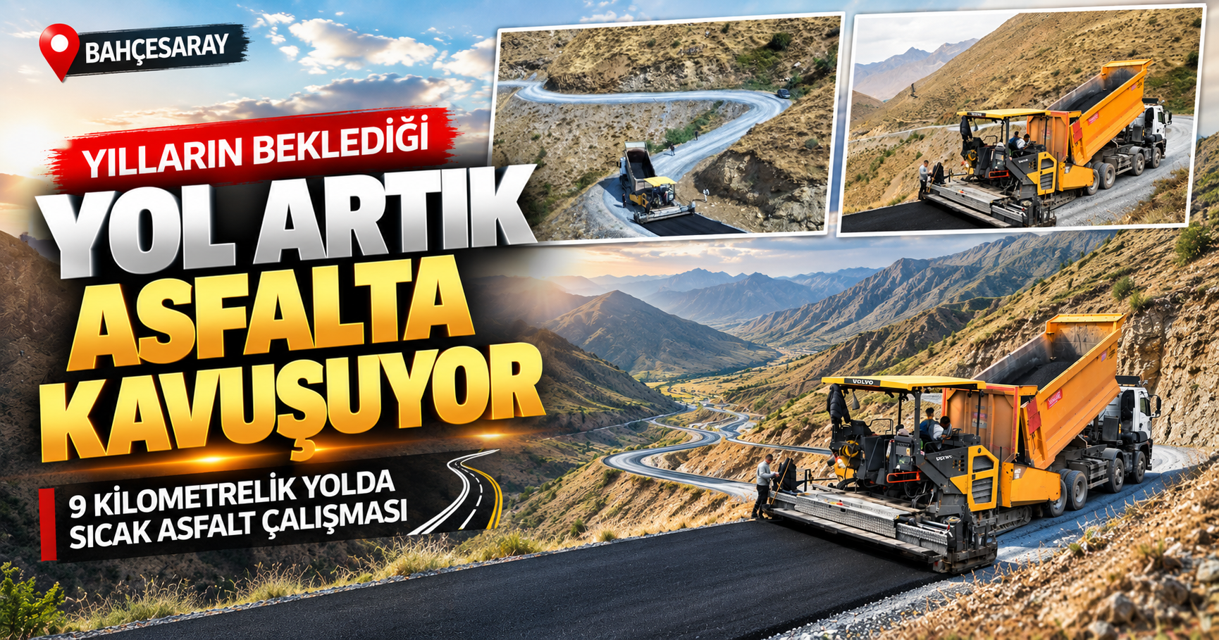 Bahçesaray’da yıllardır beklenen çalışma! 9 kilometrelik yol asfaltlanıyor