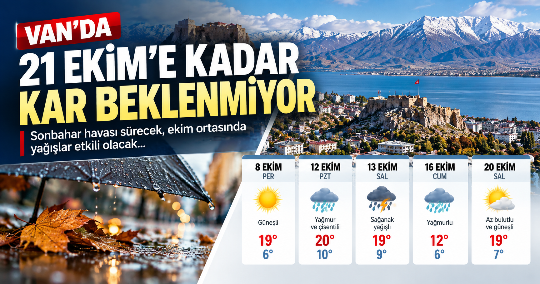 Van’da sonbahar havası sürecek: 21 Ekim’e kadar kar beklenmiyor!