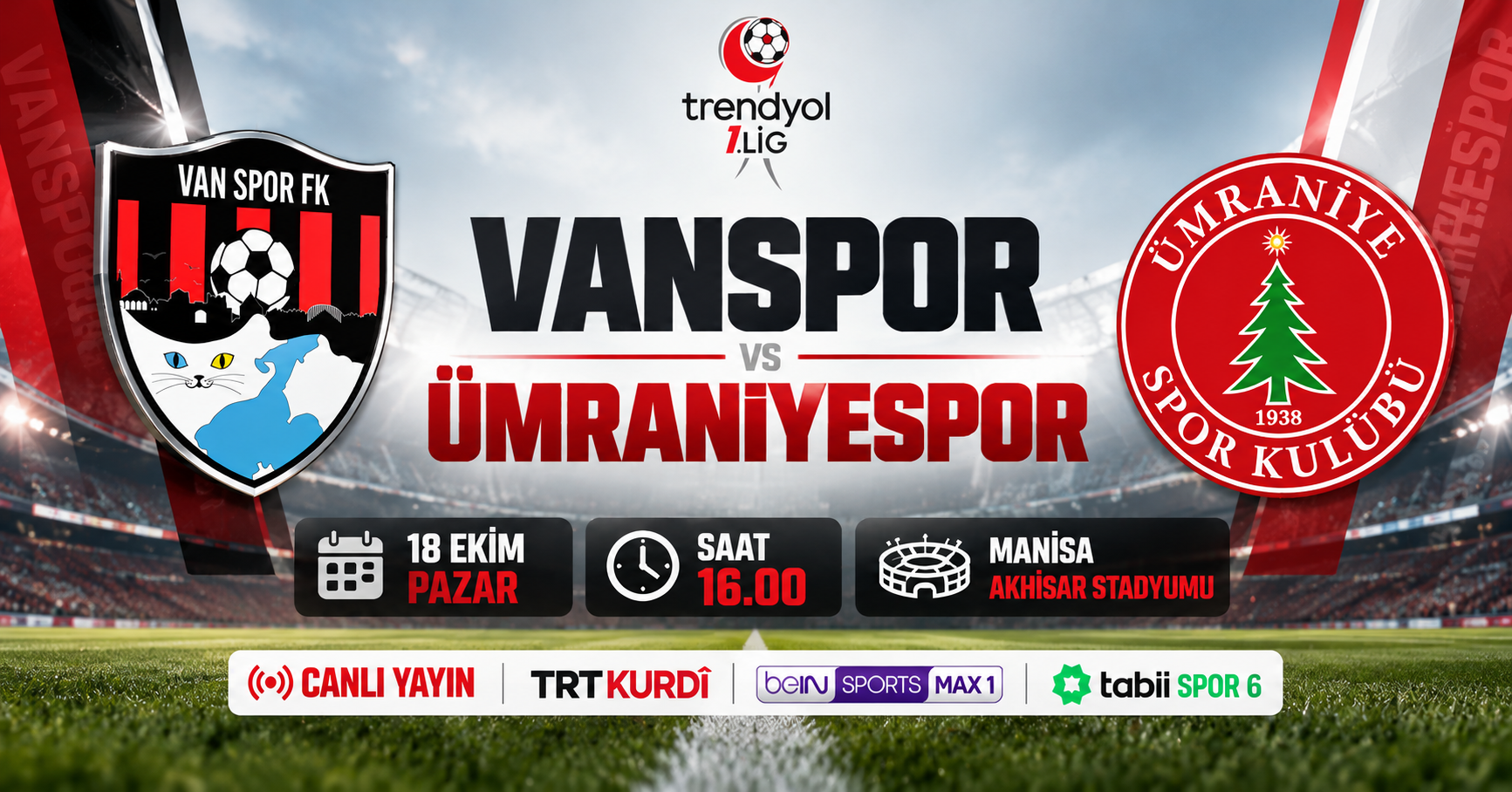 Vanspor - Ümraniyespor maçı ne zaman, saat kaçta ve hangi kanalda?