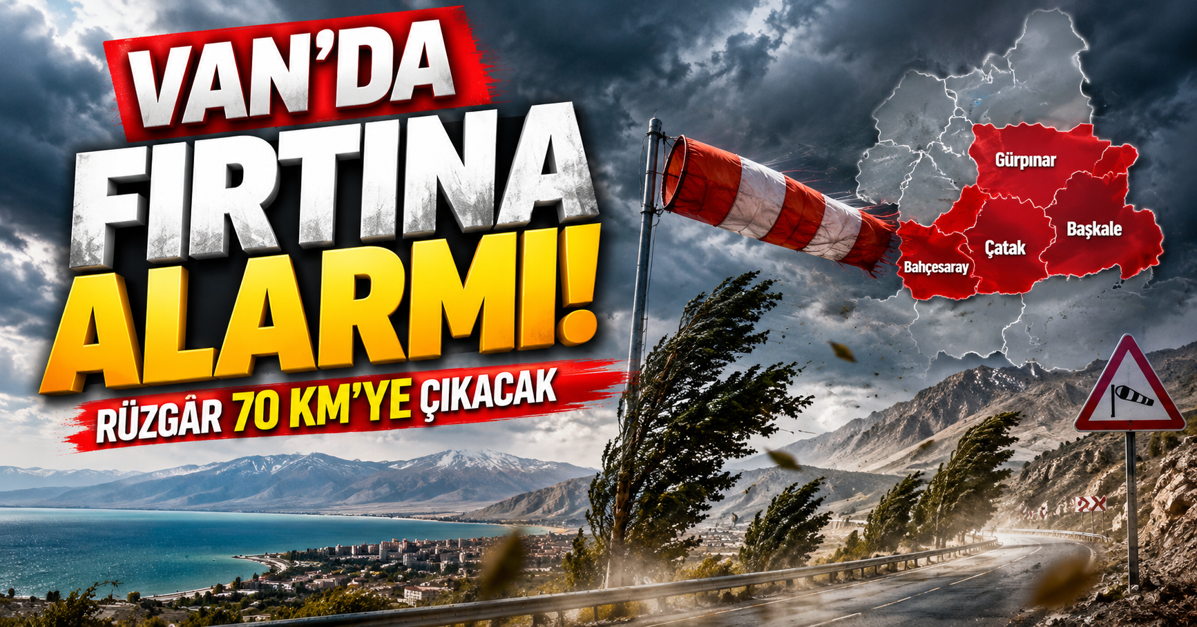 Van’da 4 İlçede Fırtına Alarmı! Rüzgâr 70 Km’ye Çıkacak