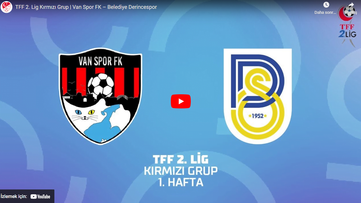 Vanspor FK - Derince Belediyespor Maçı Canlı İzle