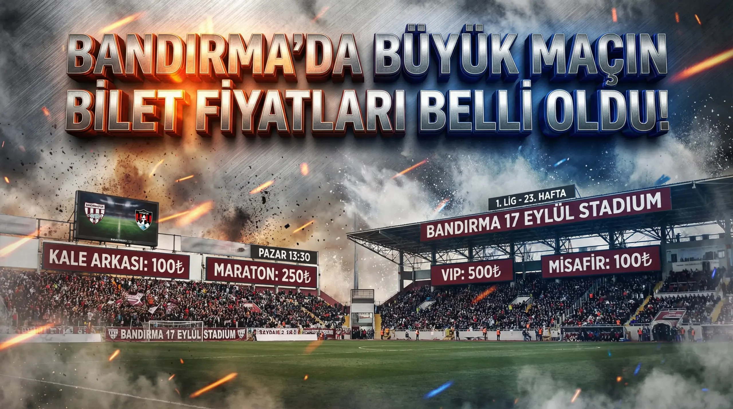 Bandırmaspor–Vanspor Maçının Bilet Fiyatları Belli Oldu