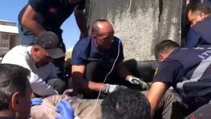 Edremit’te Beton Pompasına Ayağı Sıkışan İşçi Kurtarıldı