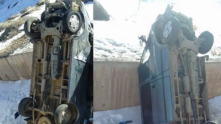 Van-Hakkari Karayolunda Kaza: Minibüs Devrildi, 6 Yaralı!