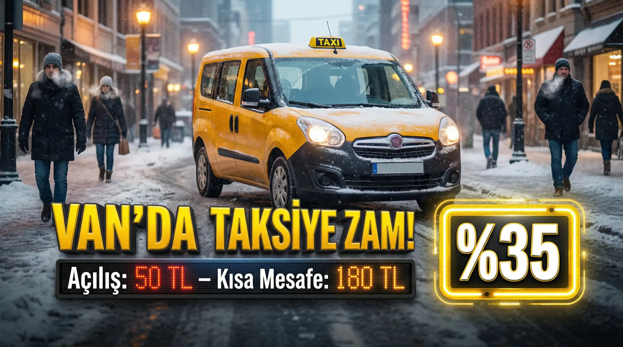 Van’da Taksi Ücretlerine de Yüzde 35 Zam Geldi!