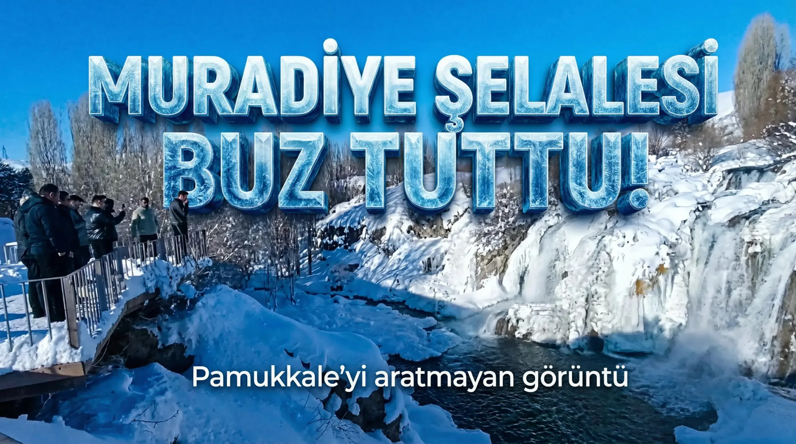 Donan Muradiye Şelalesi, Travertenlere Büründü!