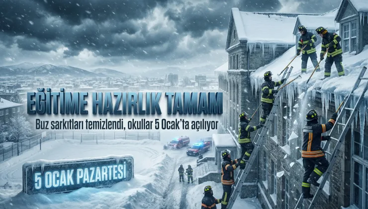 Van’da buz sarkıtlı okullar eğitime hazırlandı: Tatil Yok